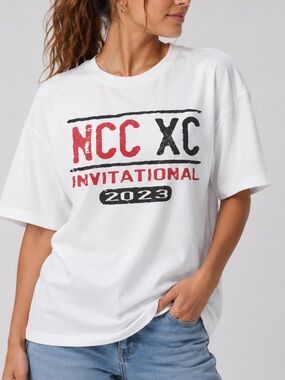 White XC Invitational 2023 Graphic Tee | North Central College Size Medium NWT